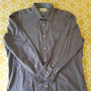 Ted Baker Dress Shirt L (dark blue checkered)